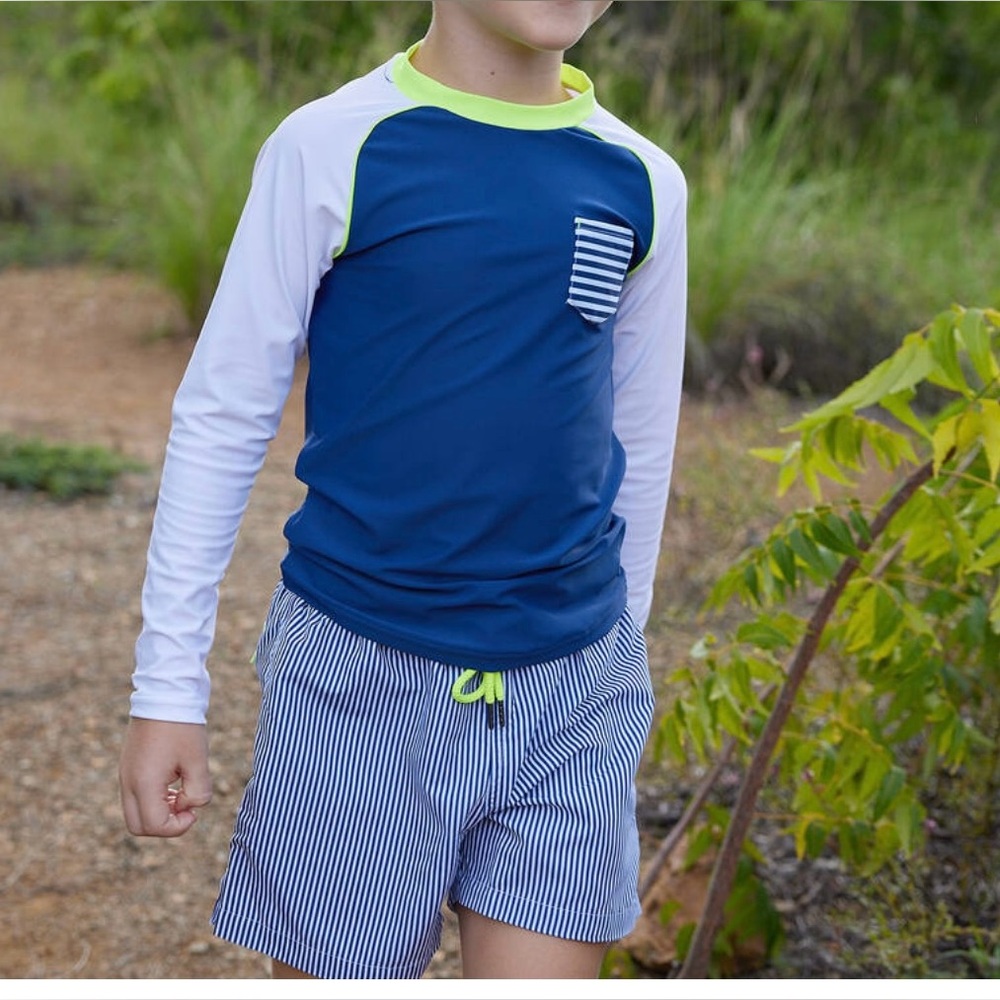 Sunuva Kids Blue Striped Swim Shorts